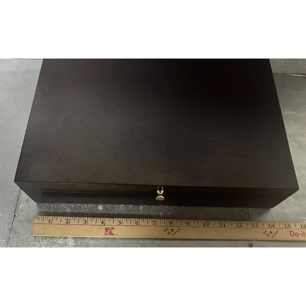 Reed & Barton Eureka Silverware Wood Storage‎ Flatware Chest Dark Wood